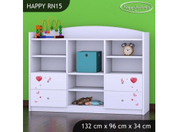 Dětský úložný regál MEDVÍDEK S BALONKY - TYP 15 - NÍZKÝ