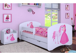 Dětská postel se šuplíkem 180x90cm PRINCEZNA A KONÍK