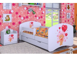 Dětská postel se šuplíkem 180x90cm MEDVÍDEK S BALONKY