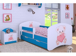 Dětská postel se šuplíkem 180x90cm MEDVÍDEK SE SRDÍČKEM
