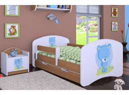 Dětská postel se šuplíkem 180x90cm MODRÝ MEDVÍDEK