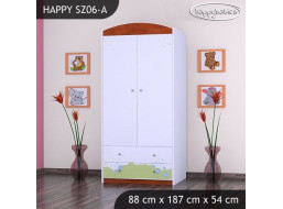 Dětská skříň MODRÝ MEDVÍDEK - TYP 6A