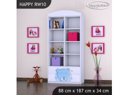 Dětský úložný regál MODRÝ MEDVÍDEK - TYP 10 - VYSOKÝ