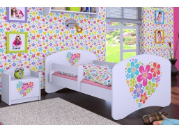 Dětská postel bez šuplíku 160x80cm KYTIČKY V SRDÍČKU