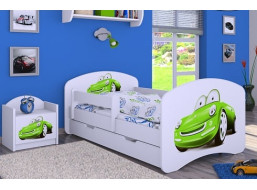 Dětská postel se šuplíkem 180x90cm ZELENÉ AUTO