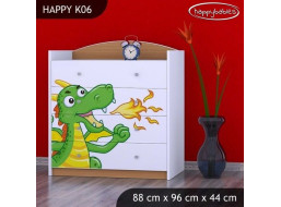 Dětská komoda ZELENÝ DRAK - TYP 6