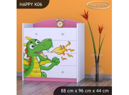 Dětská komoda ZELENÝ DRAK - TYP 6