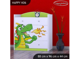 Dětská komoda ZELENÝ DRAK - TYP 6