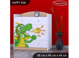 Dětská komoda ZELENÝ DRAK - TYP 6