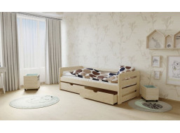 Dětská postel z MASIVU 180x80cm bez šuplíku - M02 bezbarvý lak