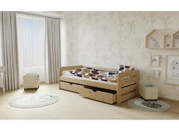 Dětská postel z MASIVU 200x80cm bez šuplíku - M02 moření olše