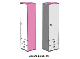 Šatní skříň - PINK TYP C - barevné provedení