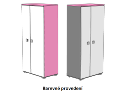 Šatní skříň - PINK TYP B - barevné provedení