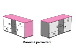 Komoda - PINK TYP C - barevné provedení