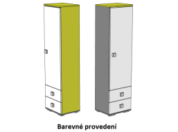 Šatní skříň - GREEN TYP C - barevné provedení