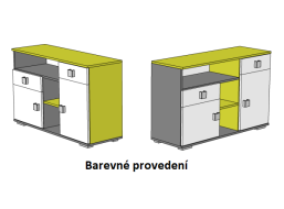 Komoda - GREEN TYP B - barevné provedení