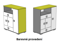 Komoda - GREEN TYP D - barevné provedení