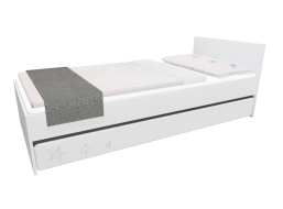 Dětská postel se šuplíkem - STARS 200x90 cm - grafit