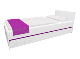 Dětská postel se šuplíkem - STARS 200x90 cm - tmavě fialová