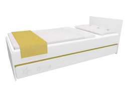 Dětská postel se šuplíkem - STARS 200x90 cm - žlutá