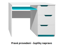 Psací stůl - MODERN TYP A - pravé provedení