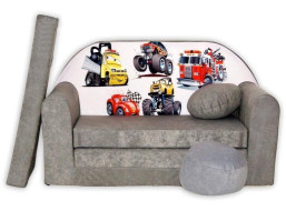 Dětská pohovka CARS - šedá