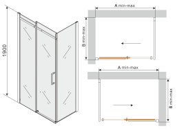 Sprchový kout MAXMAX MEXEN OMEGA 140x90 cm