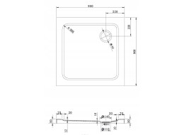 Sprchová vanička MAXMAX MEXEN SLIM  90x90 cm