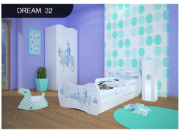 Dětská postel se šuplíkem 180x90cm LEDOVÁ PRINCEZNA + matrace ZDARMA!