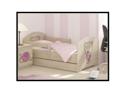 Dětská postel s výřezem MÉĎA - růžová 140x70 cm