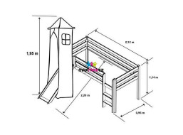Rozměry vyvýšené postele se skluzavkou