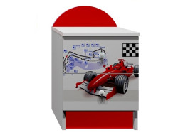 Noční stolek ČERVENÁ FORMULE