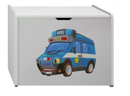 Truhla na hračky POLICEJNÍ AUTO
