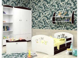 Dětská postel se šuplíkem 140x70 cm s výřezem KOČIČKY + matrace ZDARMA!