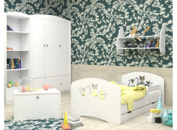 Dětská postel se šuplíkem 200x90 cm s výřezem KOČIČKY + matrace ZDARMA!