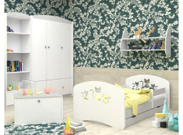 Dětská postel se šuplíkem 140x70 cm s výřezem KOČIČKY + matrace ZDARMA!