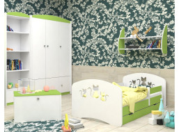 Dětská postel se šuplíkem 190x90 cm s výřezem KOČIČKY + matrace ZDARMA!