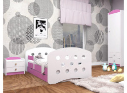 Dětská postel se šuplíkem 140x70 cm s výřezem KOLEČKA + matrace ZDARMA!