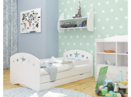 Dětská postel se šuplíkem 200x90 cm s výřezem HVĚZDIČKY + matrace ZDARMA!
