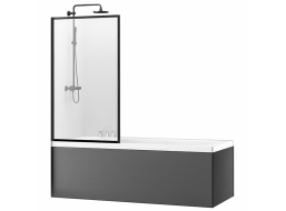 Vanová zástěna MAXMAX Rea LAGOS 70x140 cm - pevná - černá