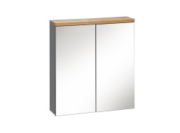 Koupelnová závěsná skříňka BALI šedá se zrcadlem 60 cm