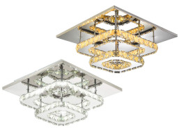 Stropní LED křišťálové svítidlo PLATON double square - 24W