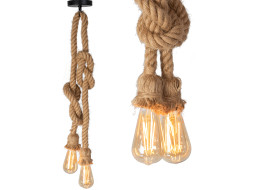 Stropní svítidlo 2 ROPES - kov/lano