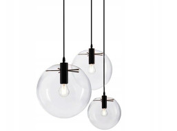 Stropní svítidlo LASSI černé - kov/sklo - 20 cm