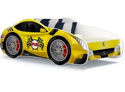 Dětská postel auto JAMES 140x70 cm - žlutá (15)