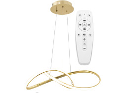 Stropní LED svítidlo RING 50W - zlaté + ovladač - 52x52 cm