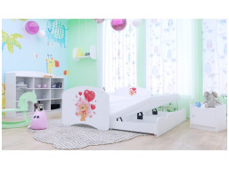 Dětská postel pro DVA (s výsuvným lůžkem) 200x90 cm - MEDVÍDEK S BALONKY