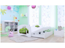 Dětská postel pro DVA (s výsuvným lůžkem) 160x80 cm - ZELENÉ AUTO