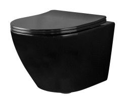 Závěsné WC MAXMAX Rea CARLO mini RIMLESS + Duroplast sedátko flat - černé
