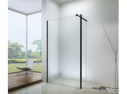 Koupelnová pevná zástěna MEXEN WALK-IN PLUS 90+30 cm - BLACK